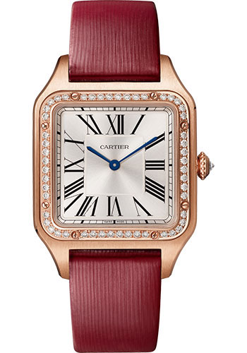 CARTIER Santos 18K Rose Gold & Diamonds Ladys Watch, WJSA0019