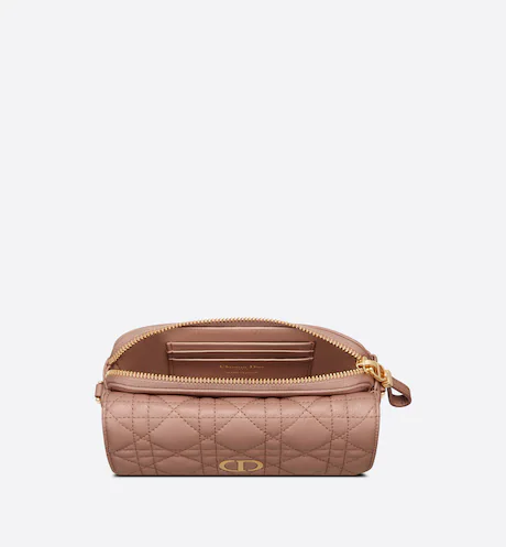 DIOR CARO POUCH Blush Supple Cannage Calfskin