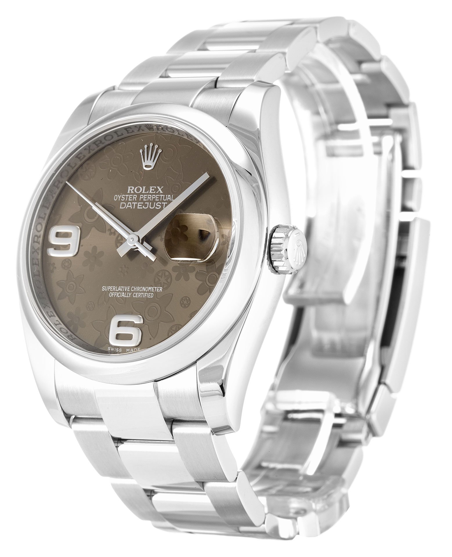ROLEX Datejust Brown Floral Dial 116200