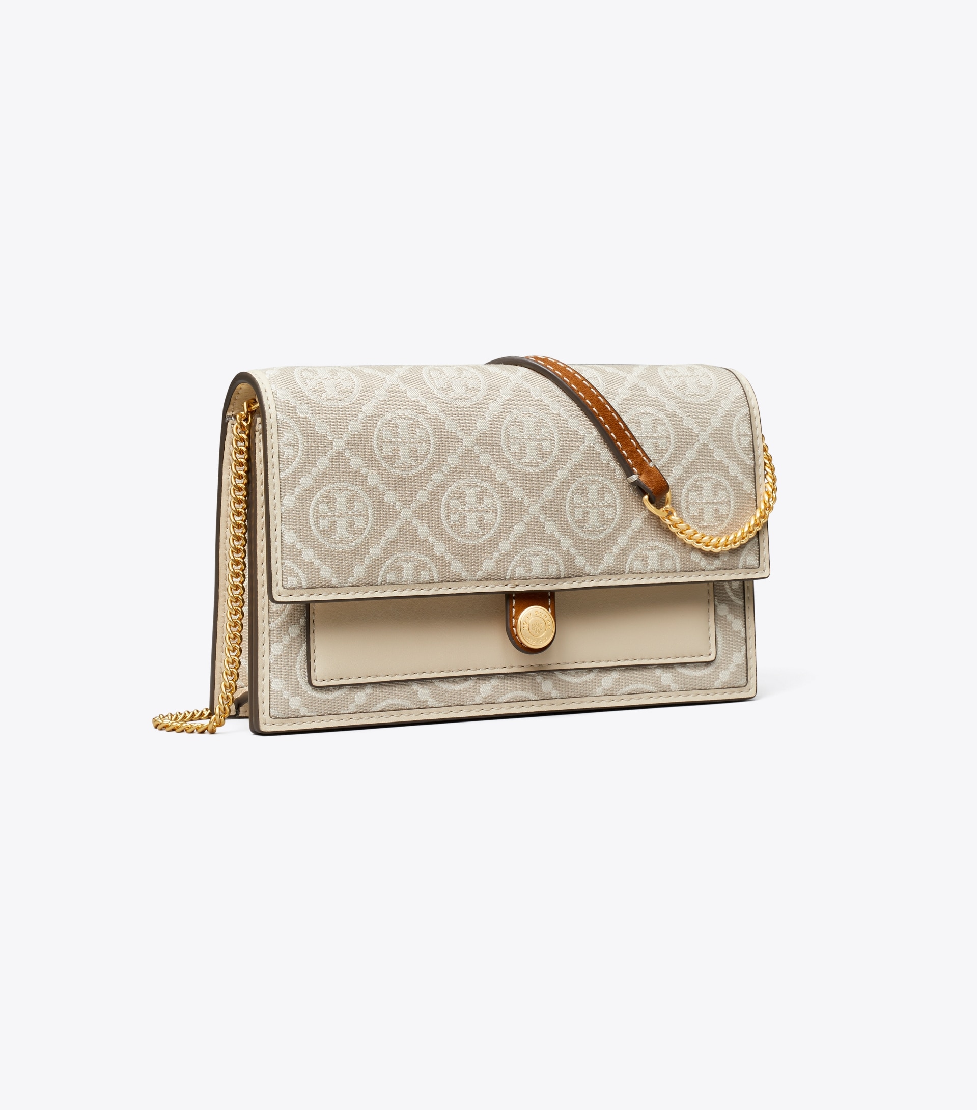 T MONOGRAM JACQUARD WALLET CROSSBODY