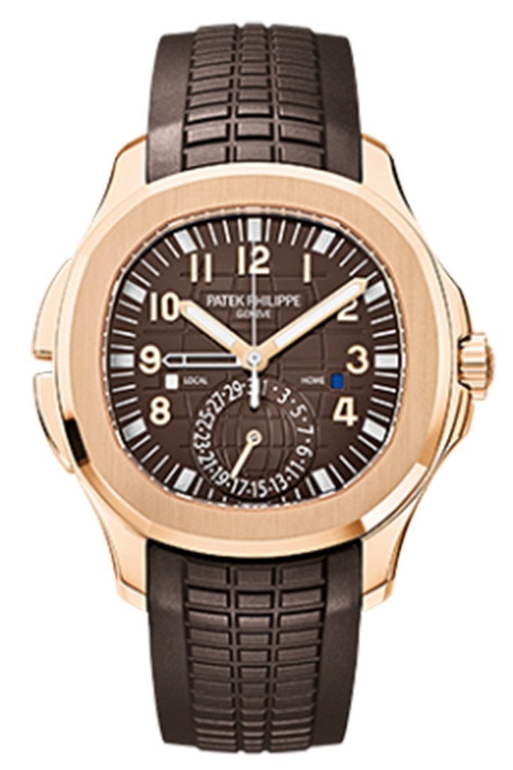 PATEK PHILIPPE Aquanaut Brown Embossed Arabic Dial Rose Gold Composite Men's Watch 5164R-001
