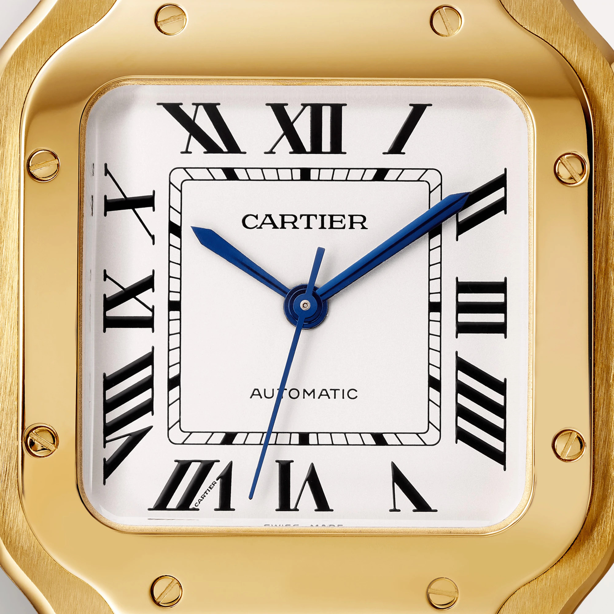 CARTIER Santos 18K Yellow Gold Mens Watch, WGSA0010