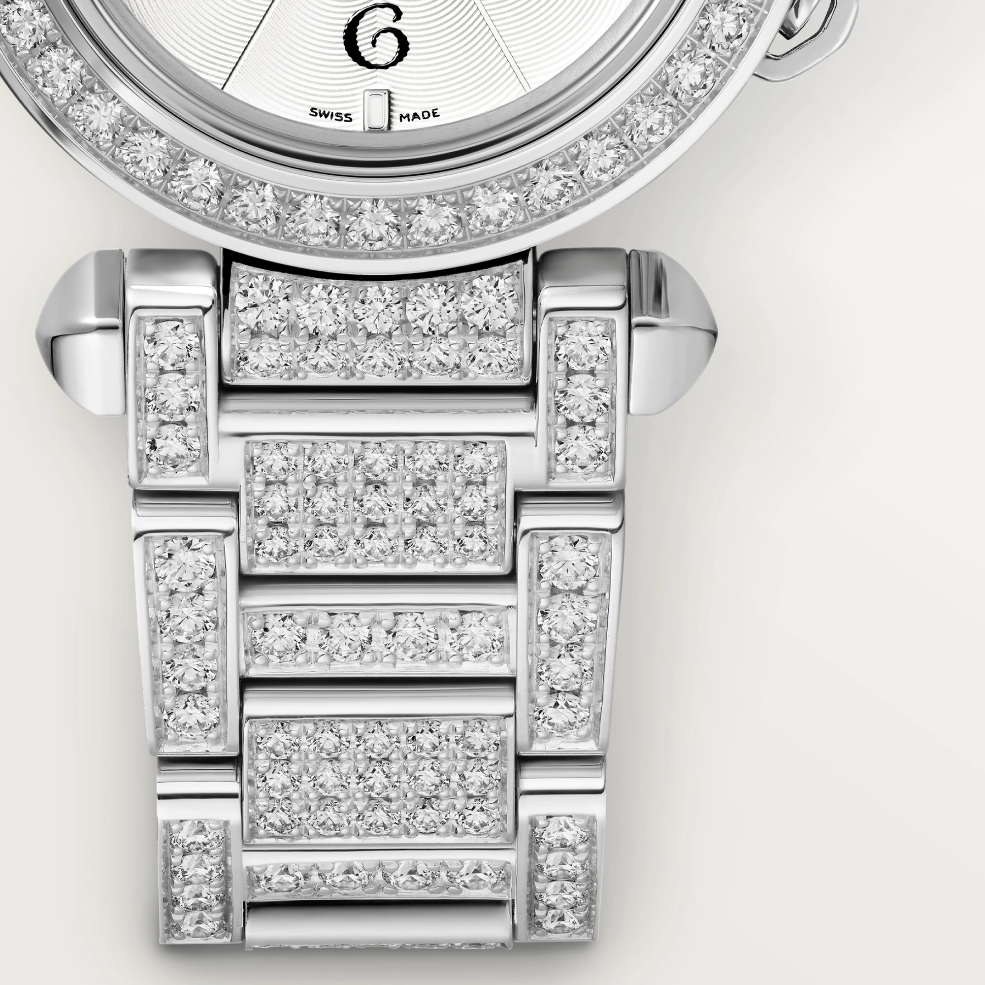 CARTIER Pasha 30 mm White Gold & Diamonds Ladys Watch, WJPA0019