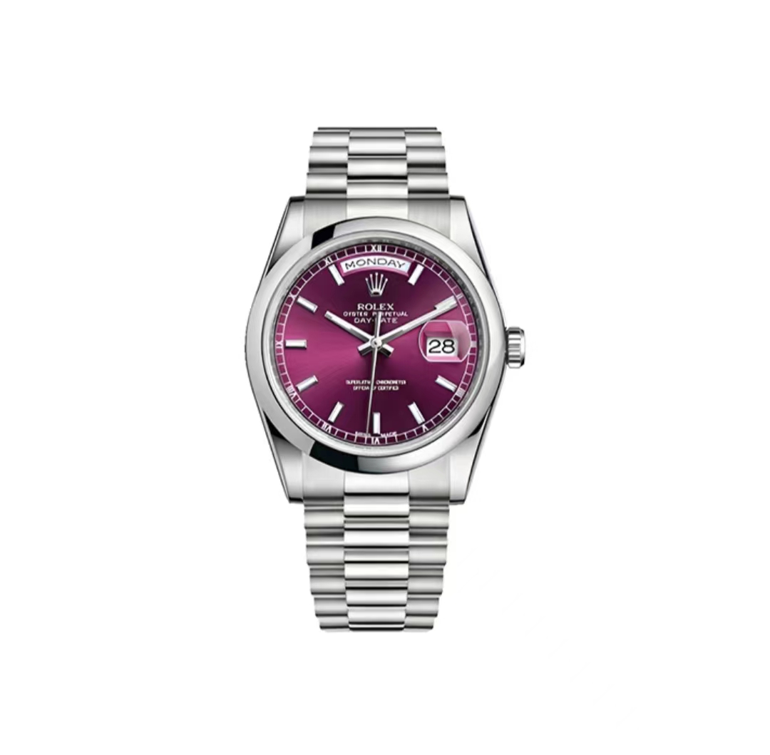 ROLEX Calendar of the week type series men's automatic mechanical watch date display cherry dial