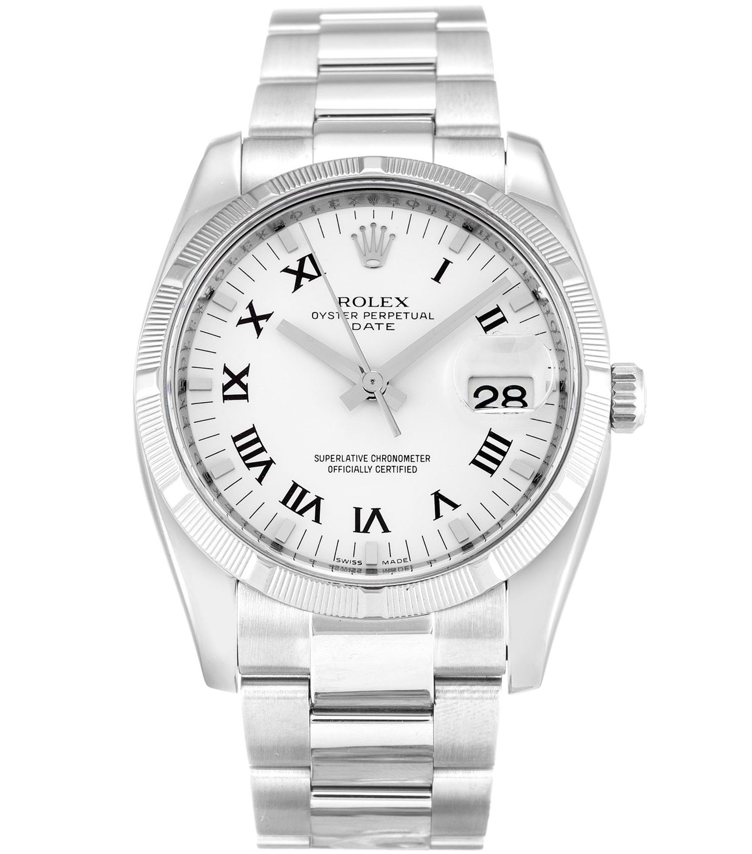ROLEX Oyster Perpetual Date 34mm White 115210