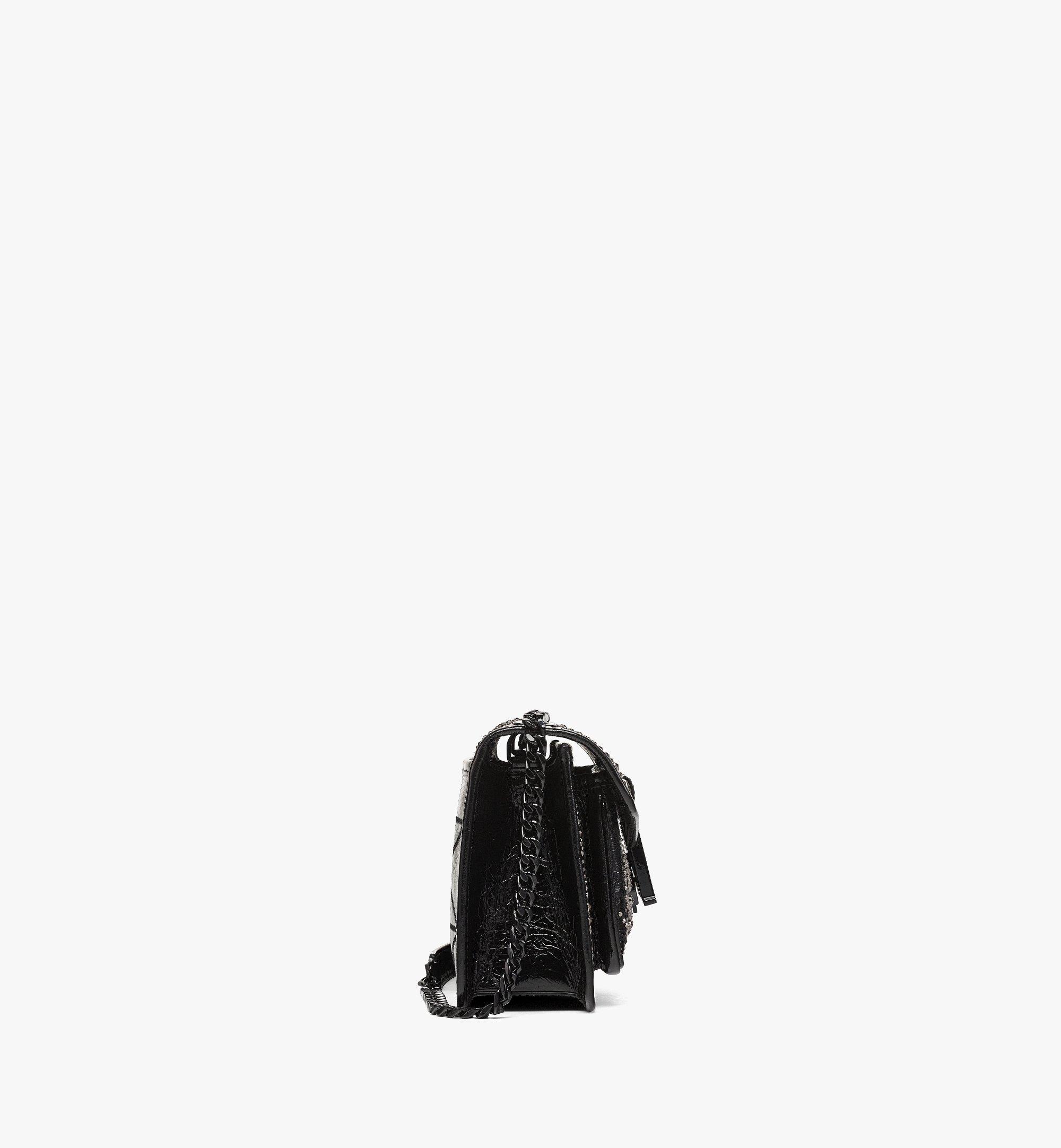 TRAVIA STUDDED SHOULDER BAG IN CRUSHED LEATHER