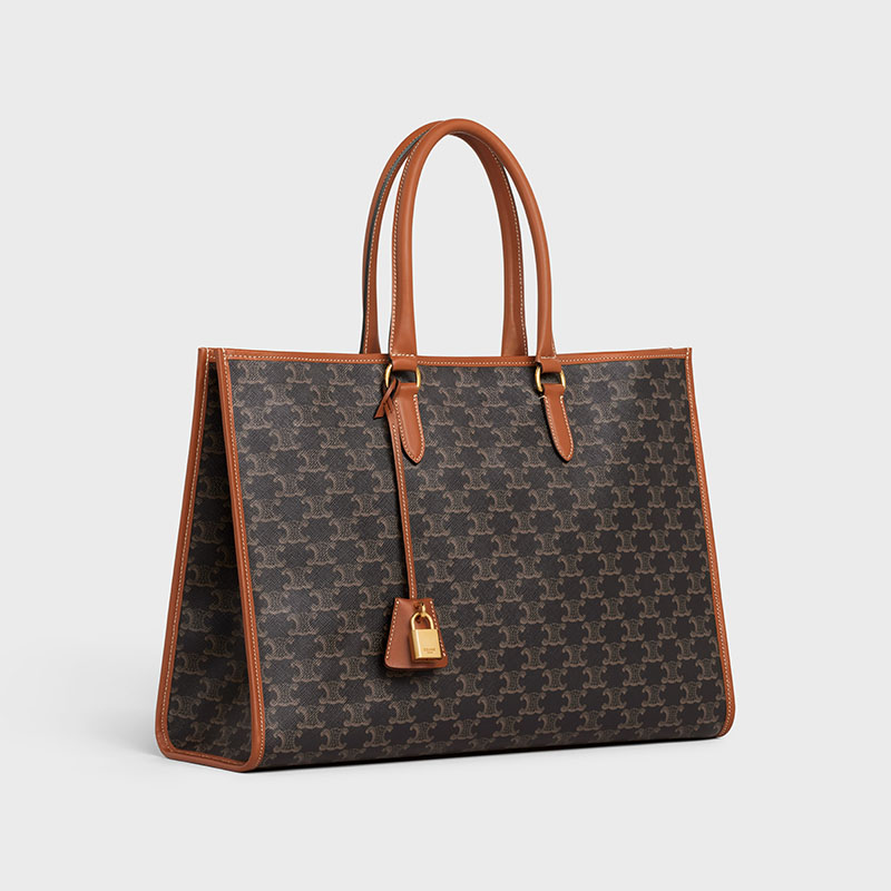 HORIZONTAL CABAS IN TRIOMPHE CANVAS AND CALFSKIN