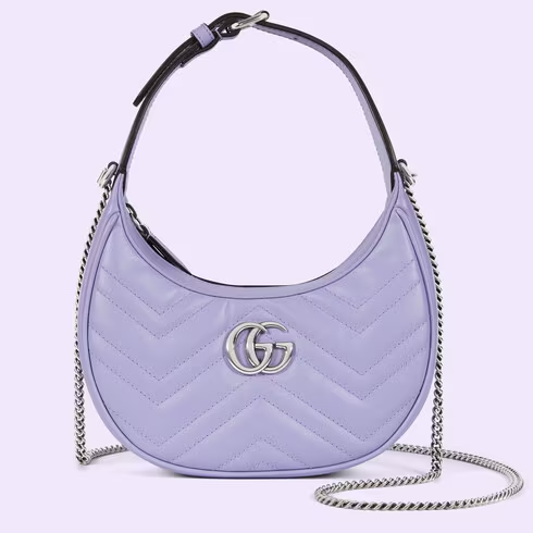 Gucci Marmont half-moon-shaped mini bag - lilac leather