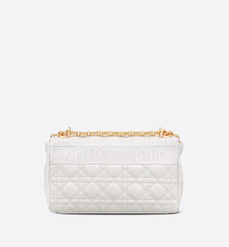 MEDIUM DIOR CARO BAG Ivory Supple Cannage Calfskin