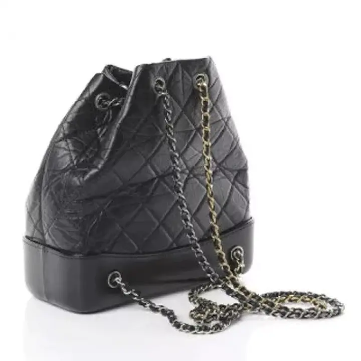 CHANEL Aged Calfskin Quilted Small Gabrielle Backpack Black