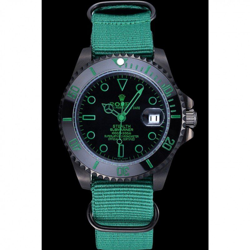 ROLEX Stealth Submariner Green Nylon Strap 622009