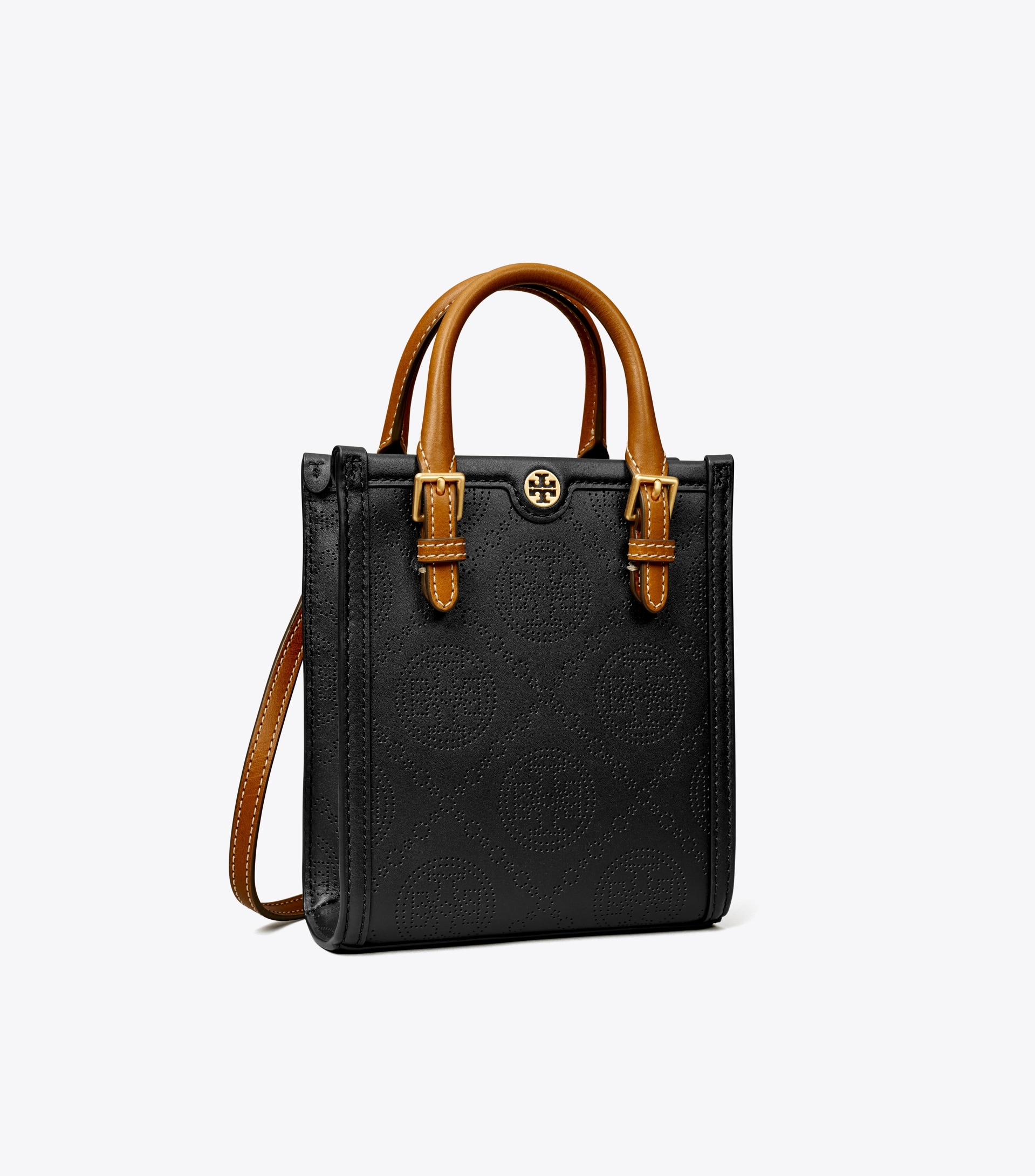 MINI T MONOGRAM PERFORATED TOTE