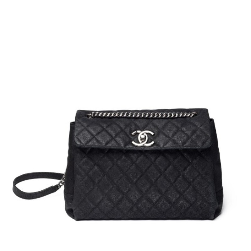 Chanel Black Quilted Matte Caviar Lady Pearly Flap Bag Silver Hardware