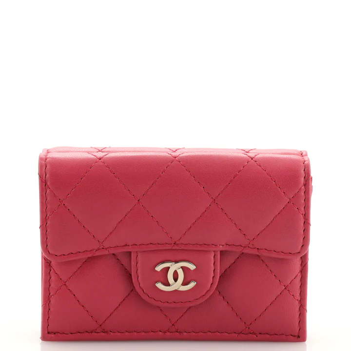 Chanel Classic Trifold Flap Wallet Quilted Lambskin Small