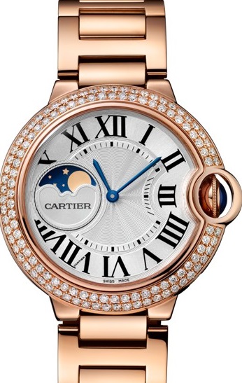 CARTIER Ballon Bleu 37 mm 18K Rose Gold & Diamond Ladys Watch, WJBB0025