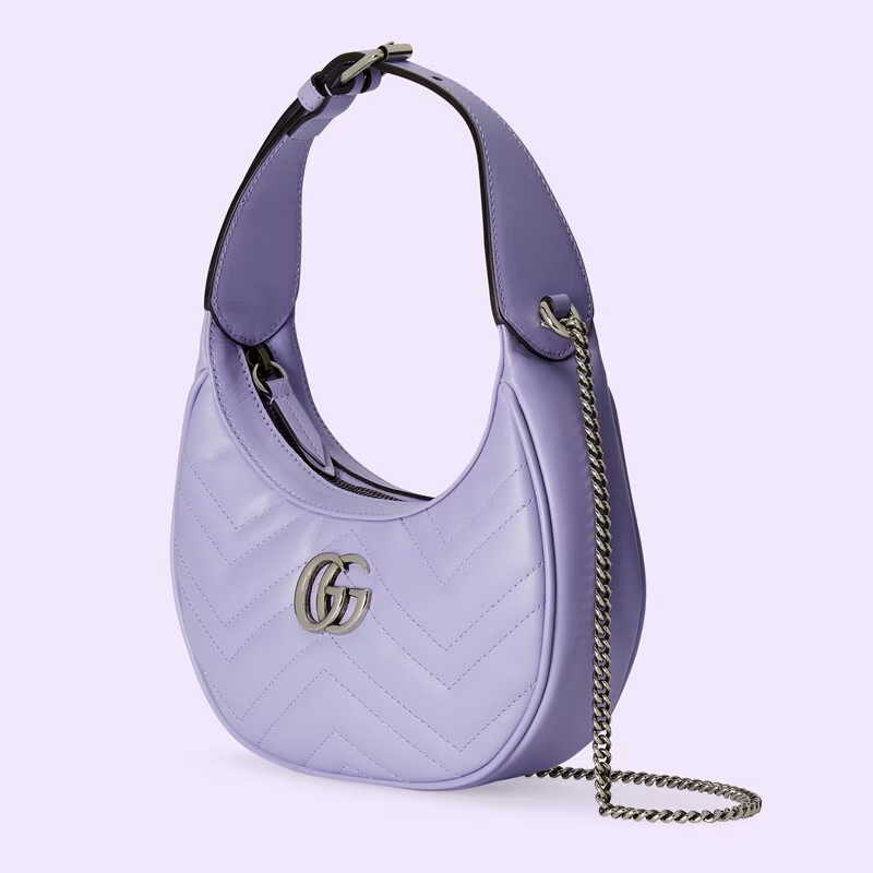 Gucci Marmont half-moon-shaped mini bag - lilac leather