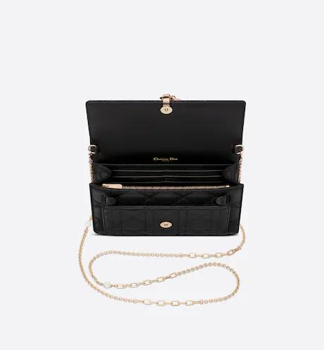 LADY DIOR CHAIN POUCH Black Cannage Lambskin