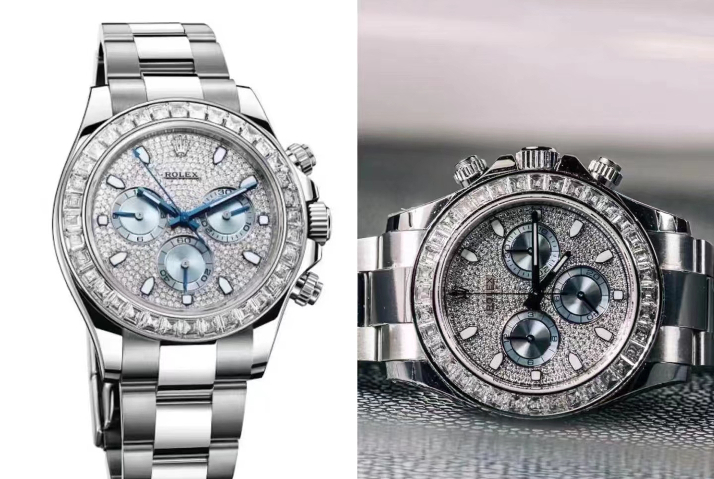 ROLEX universe meter type Daytona series waterproof man Automatic mechanical watch Chronograph Silver white dial 40mm silver Color strap 116576TBR