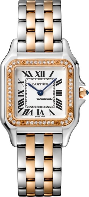 CARTIER Panthre 18K Pink Gold & Stainless Steel & Diamonds Ladies Watch, W3PN0007