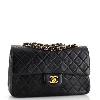 Chanel Vintage Classic Double Flap Bag Quilted Lambskin Medium