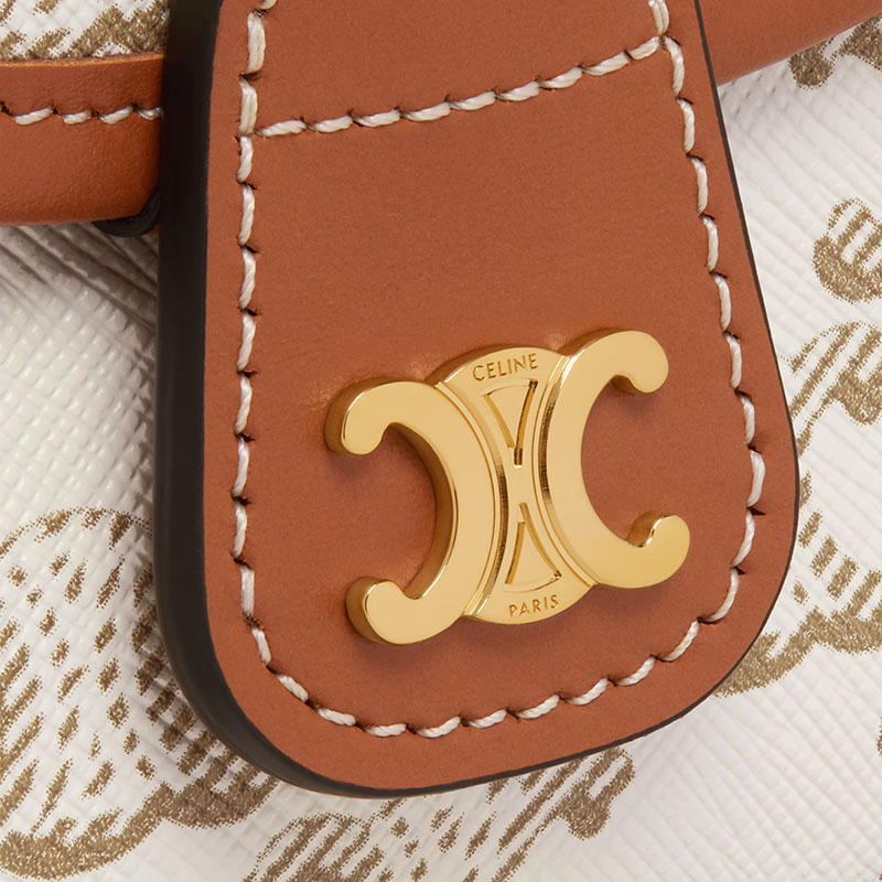 MINI BESACE IN TRIOMPHE CANVAS AND CALFSKIN