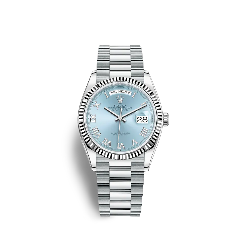 ROLEX Day-Date 128236 36mm Ice blue