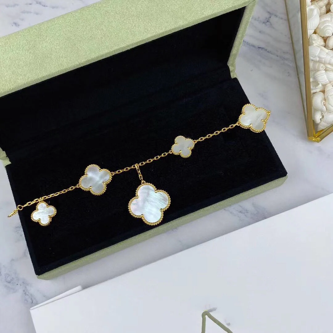 [Van Cleef & Arpels]MAGIC CLOVER MOP GOLD BRACELET 5 MOTIFS