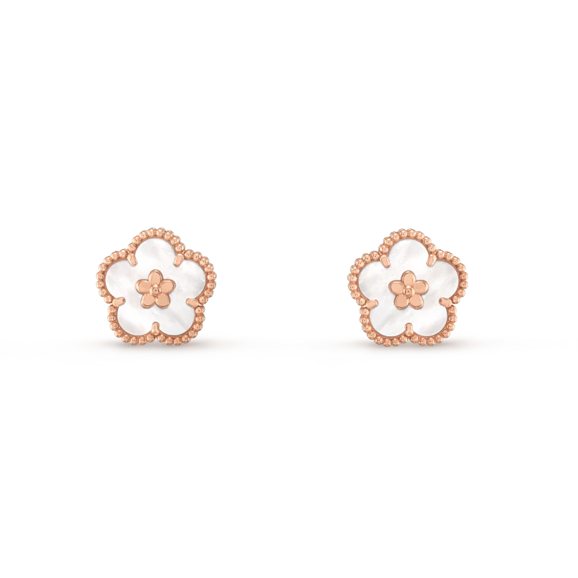 [Van Cleef & Arpels]LUCKY PINK GOLD WHITE MOP EARRINGS