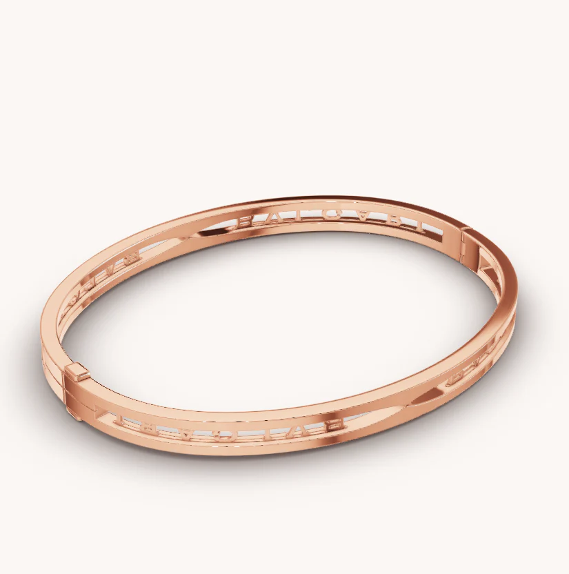 [Bulgari]ZERO 1 SPIRAL LOGO PINK GOLD BRACELET