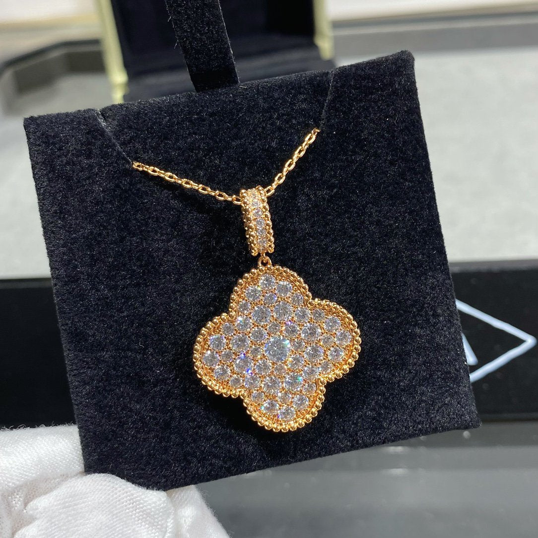 [Van Cleef & Arpels] 25MM LARGE PEDANT DIAMOND PAVED LONG NECKLACE