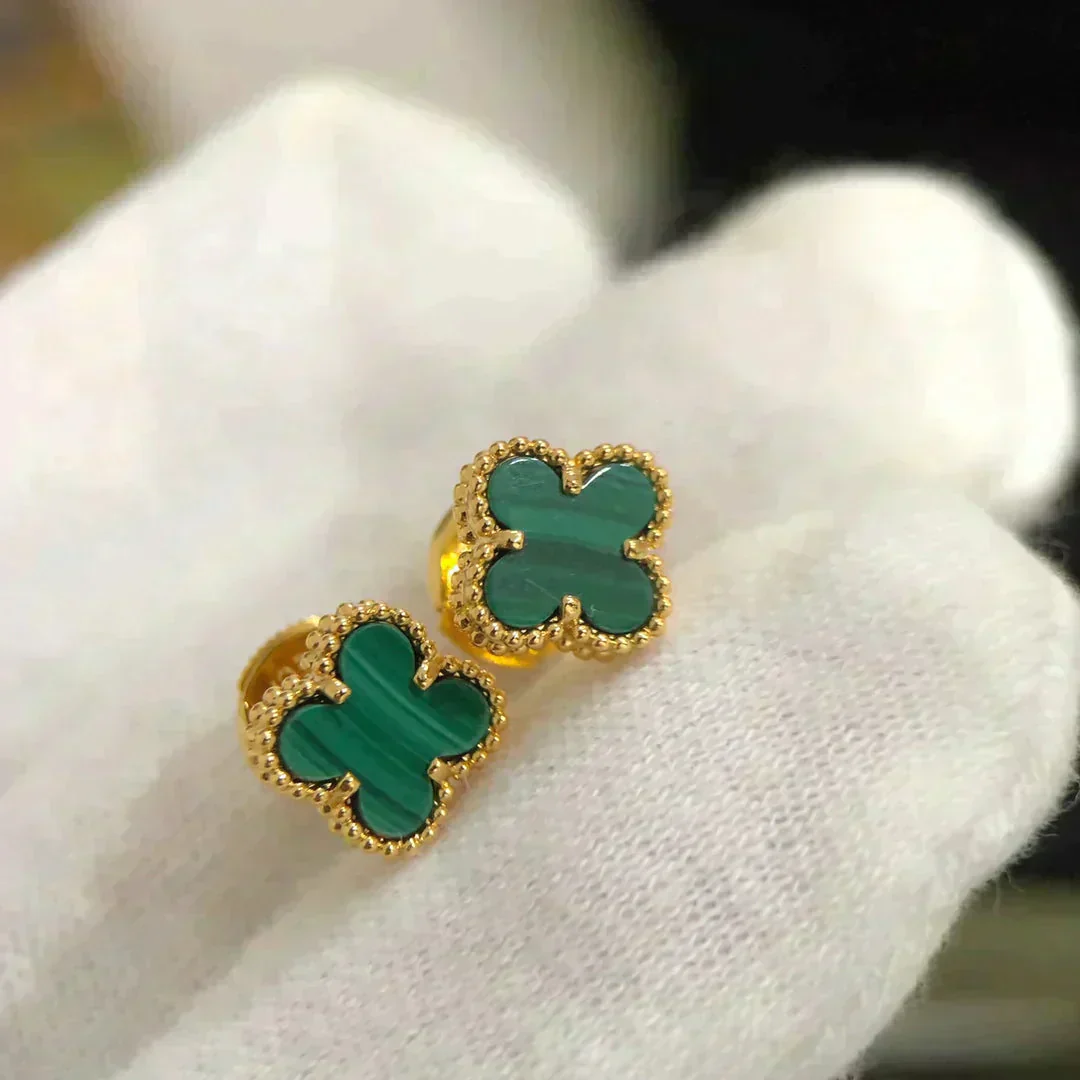 [Van Cleef & Arpels] MINI 9.5MM MALACHITE  EARRINGS