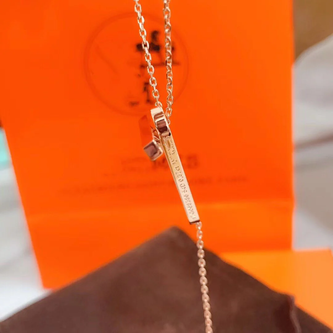 [Hermes]HM NECKLACE PLATINUM ROSE GOLD DIAMOND