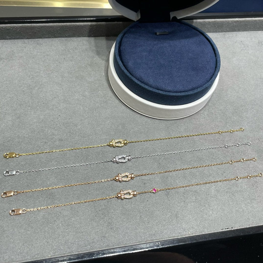 [Fred]FORCE 10 DIAMOND CHAIN LINK PINK GOLD BRACELET