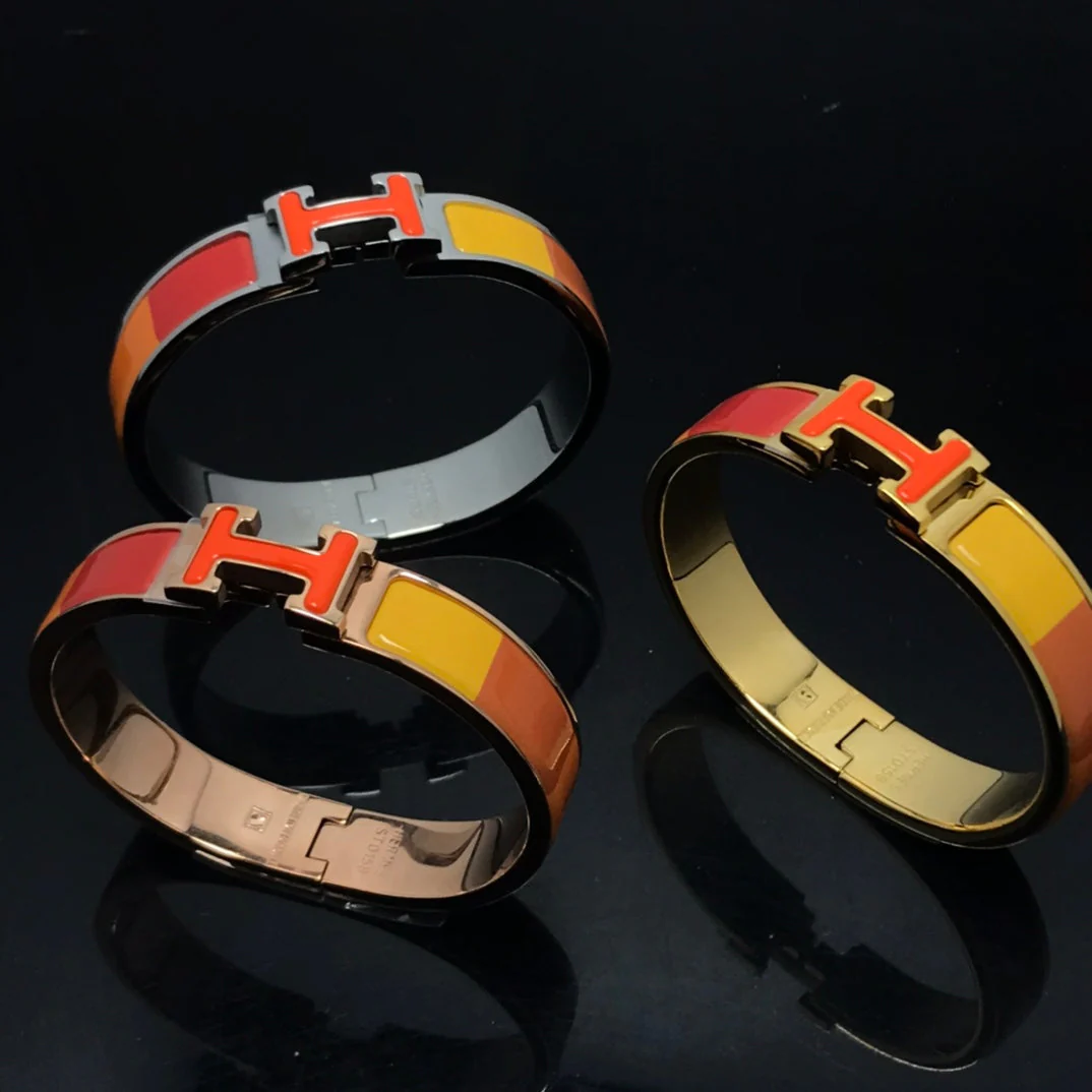 [Hermes]H BRACELET ORANGE RAINBOW CERAMIC