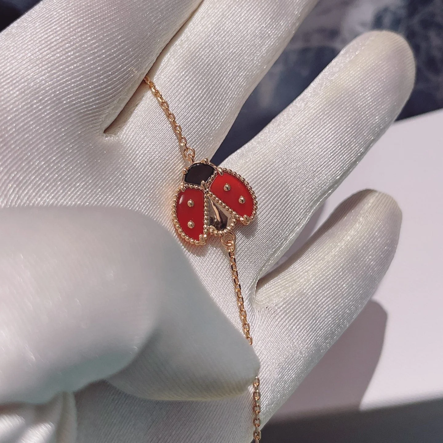 [Van Cleef & Arpels]LUCKY SPRING 1 MOTIF PINK GOLD BRACELET