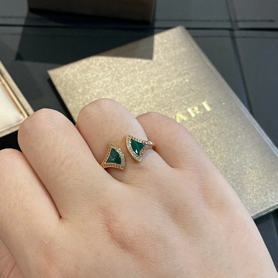 [Bulgari]DREAM MALACHITE DIAMOND OPEN RING