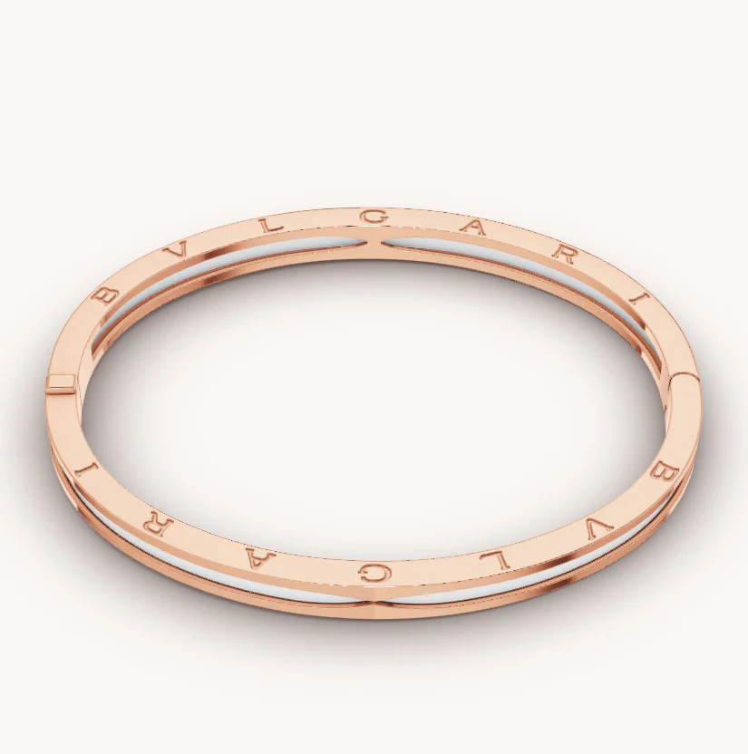 [Bulgari]ZERO 1 PINK GOLD WITH WHITE CERAMIC BRACELET