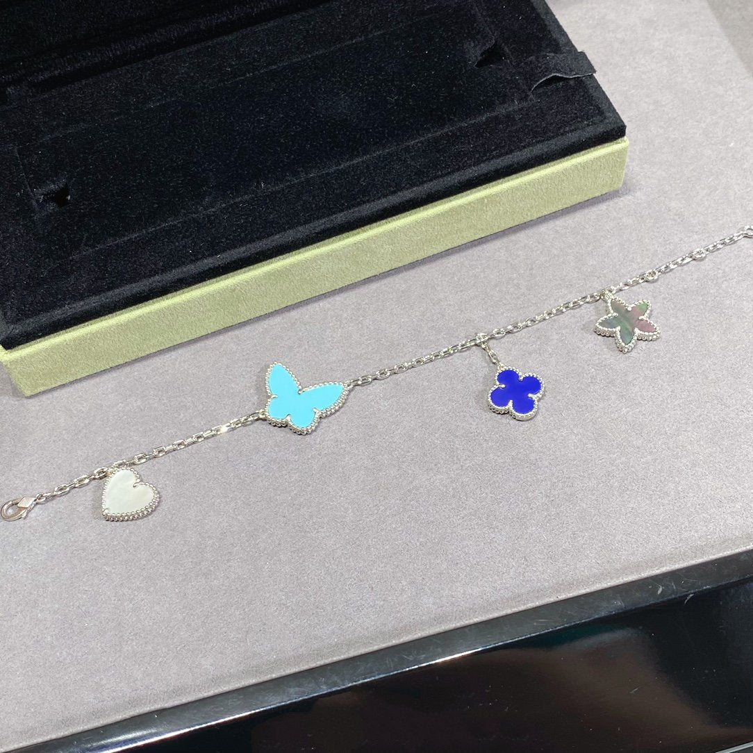 [Van Cleef & Arpels]LUCKY SPRING SILVER BRACELET 4 MOTIF