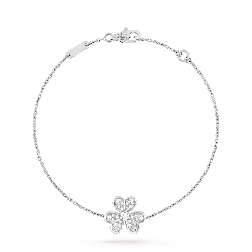 [Van Cleef & Arpels]FRIVOLE SILVER FLOWER DIAMOND BRACELET
