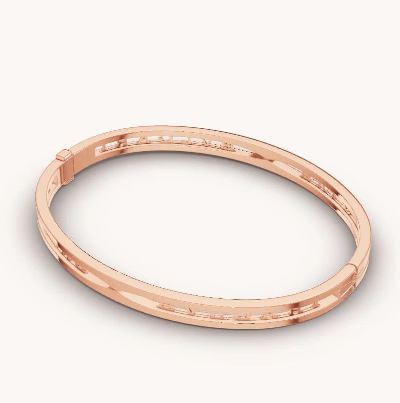 [Bulgari]ZERO 1 SPIRAL LOGO PINK GOLD BRACELET