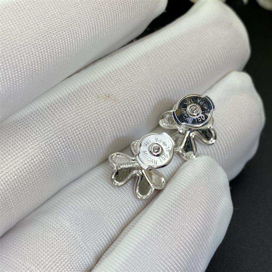 [Van Cleef & Arpels]FRIVOLE MINI SILVER FLOWER EARRINGS