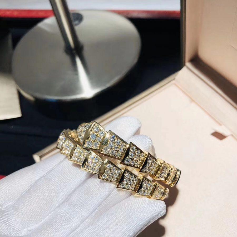 [Bulgari]SERPENTI BRACELET 8MM GOLD DIAMOND