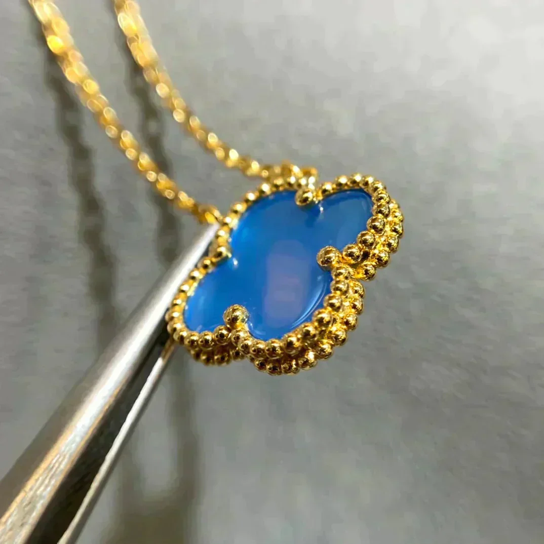 [Van Cleef & Arpels] 15MM BLUE AGATE NECKLACE