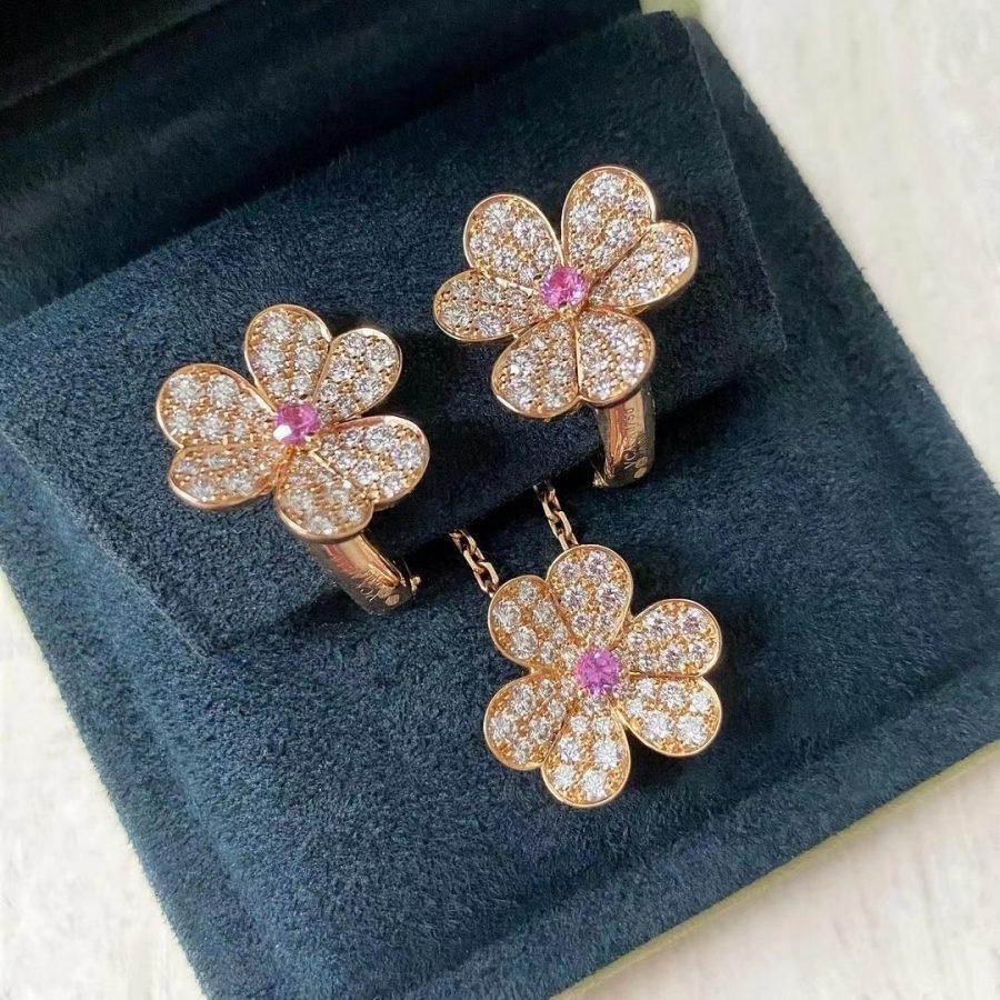 [Van Cleef & Arpels]FRIVOLE ROSE GOLD FLOWER DIAMOND NECKLACE