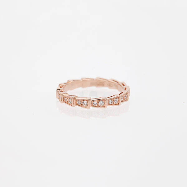 [Bulgari]SERPENTI RING PINK GOLD DIAMOND PAVED 3MM