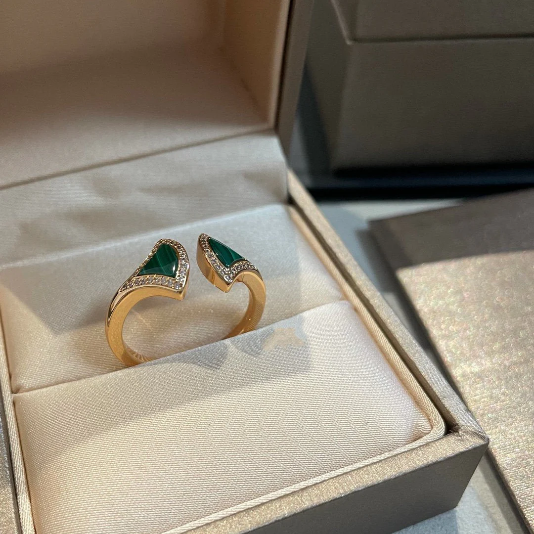 [Bulgari]DREAM MALACHITE DIAMOND OPEN RING