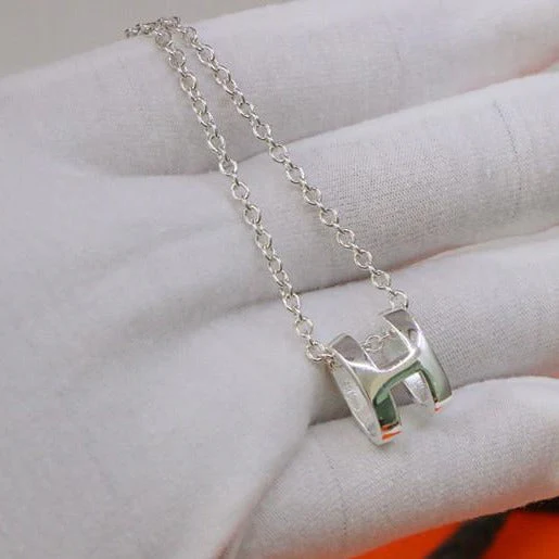 [Hermes]HM NECKLACE H LETTER OVAL SERIES