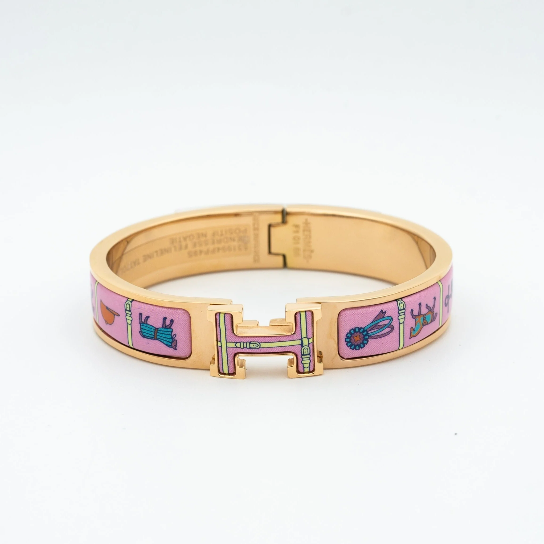 [Hermes]H PINK GOLD BRACELET PINK CERAMIC
