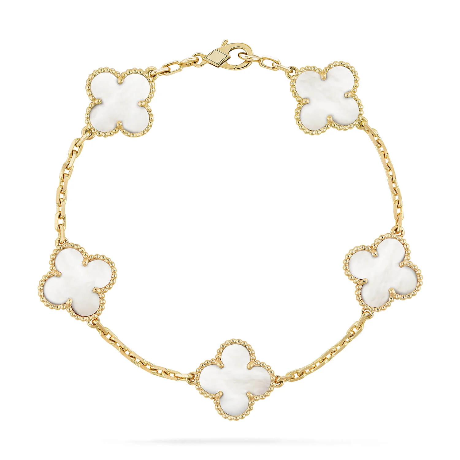 [Van Cleef & Arpels]  5 MOTIF WHITE MOP BRACELET