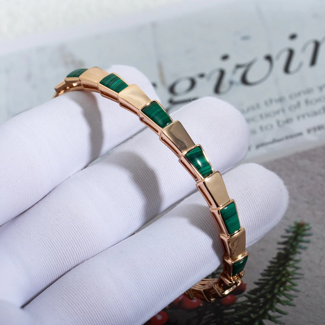 [Bulgari]SERPENTI BRACELET PINK GOLD MALACHITE